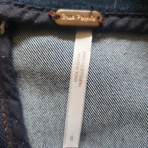 Free People Darkwash Denim Mini Skirt A-Line - Picture 3 of 3